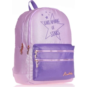 Sparkle Duble Lila Okul Sırt Çantası - Simli Kumaş - Ortaokul Lise Günlük