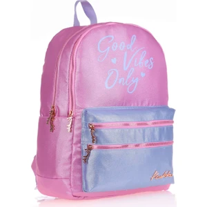 Sparkle Duble Pembe Okul Sırt Çantası - Simli Kumaş - Ortaokul Lise Günlük