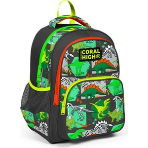 Coral High Siyah Yeşil Dinazor Ilkokul Okul Sırt Çantası - Erkek Çocuk