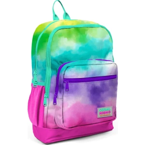 Coral High Renkli Airbrush Ilkokul ve Günlük Sırt Çantası - Kız Çocuk - USB Soketli
