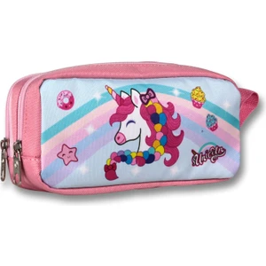 Ümit Çanta Cennec Iki Bölmeli Kız Çocuk Unicorn Kalem Çantası - A.pembe