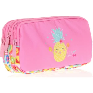 Kids&love Üç Bölmeli Kız Çocuk Kalem Çantası - Pembe Ananas