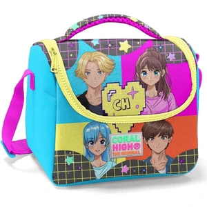 Coral High Gri Mavi Pembe Anime Desenli Thermo Beslenme Çantası 11737
