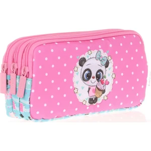 Kids&love Üç Bölmeli Kız Çocuk Kalem Çantası - Pembe Panda