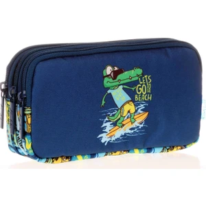 Kids&love Üç Bölmeli Erkek Çocuk Kalem Çantası - Lacivert Timsah Kalemlik