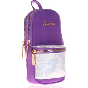 Kız Çocuk Çanta Şekilli Mor Kalem Çantası - Üç Gözlü Kalemlik