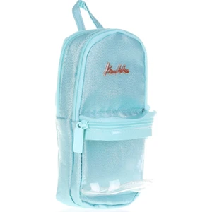Magical Kız Çocuk Şeffaf Turkuaz Üç Bölmeli Kalem Çantası - Çanta Şekilli