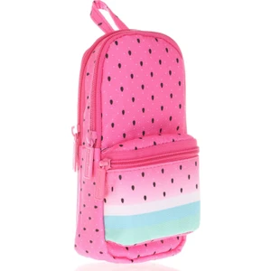 Layer Üç Bölmeli Çanta Şekilli Kalemlik - Pembe Karpuz - Kız Çocuk