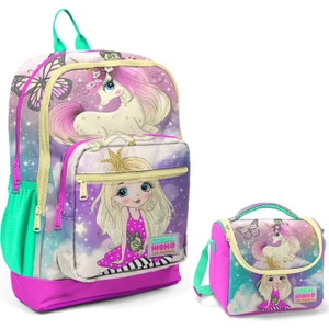 Coral High Su Yeşili Unicorn Okul Sırt ve Beslenme Çantası Seti