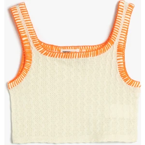 Kroşe Crop Üst Kolsuz U Yaka