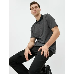 Basic Polo Yaka Tişört Düğmeli Kısa Kollu