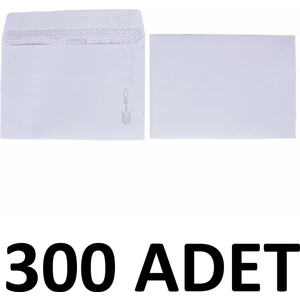 300 Adet  Mektup Zarfı 11.4 x 16.2 cm 70 gr  Kendinden Yapışkanlı, Silikonlu Beyaz