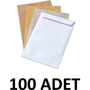 100 Adet Silikonlu 110 gr 24X32 cm Torba Zarf Beyaz