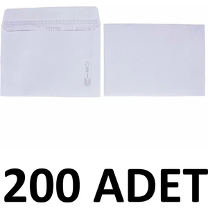 200 Adet  Mektup Zarfı 11.4 x 16.2 cm 70 gr  Kendinden Yapışkanlı, Silikonlu Beyaz