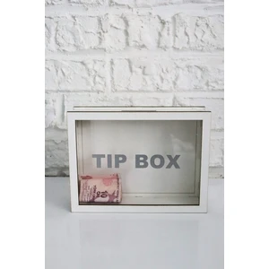 Ahşap Özel Yapım Kilitli Beyaz Tıp Box-  Kumbara