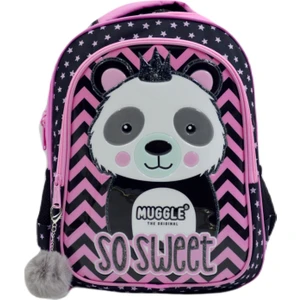 2 Bölmeli Panda Siyah Okul Sırt Çantası (MU-8652)