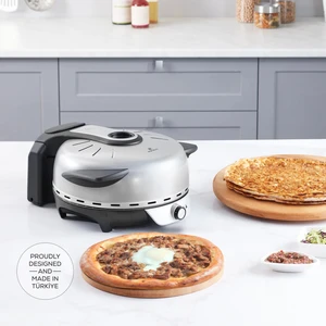 Gastro 10 In 1 Pizza ve Lahmacun Makinesi Biodiamond Granit Silver Tandır
