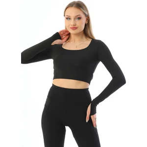 Hook Active Uzun Kollu Destekli Sporcu Crop