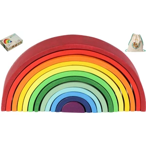 Cf Toys Waldorf Gün Doğumu Gökkuşağı Eğitici Ahşap Oyuncak (39 CM) + Hediye Sırt Çantası