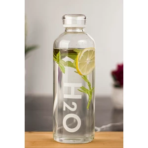 EW's Kitchenware H2O Borosilikat Cam Matara Vakum Kapaklı Su Şişesi Suluk Beyaz 1000 ml