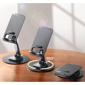Coverzone Ayarlanabilir Tablet ve Cep Telefonu Standı Kendi Etrafonda 360 Derece Dönebilen Alüminyum Masaüstü Çok Amaçlı Telefon Dock Tutucu