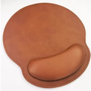 Coverzone Deri Dikişli Kahverengi Mouse Pad Kaliteli Bilek Destekli Kaymaz Kauçuk Kullanıcı Dostu Mouse Altlığı Şık ve Rahat Kullanım