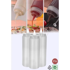3 Adet Masterchef Sızdırmaz Kapaklı Plastik Yağ Şişesi Yağdanlık Sos Şişesi 700 Ml