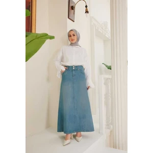 2269-DENIM Etek Mavi