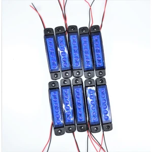 10 Adet Mavi Parmak Lamba 6 LED Su Geçirmez 12V 24V Emir