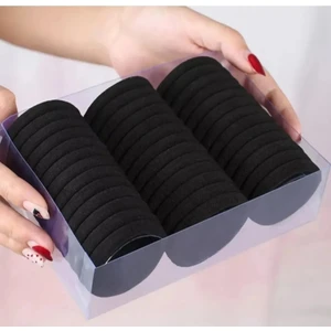 Belifanti Collection Kadın 50 Adet Siyah Lastik Saç Toka Seti