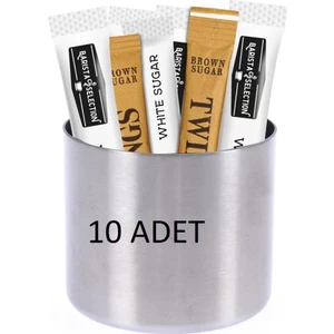 KT Home Stik Şekerlik Stcik Kafe Restaurant Lokanta Paslanmaz Çelik Şekerlik Metal Çay Bahçesi 10 Adet Büyük 6 Cm