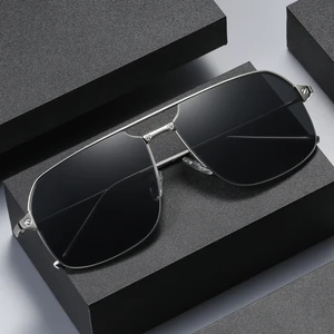 Erkek Havacı Güneş Gözlüğü Kare Metal Çerçeveli Polarize Güneş Gözlüğü (Yurt Dışından)