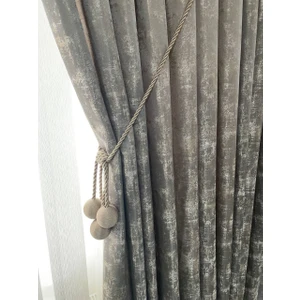 Fon Jakar Perde   Marble Desen Çift Kanat .sık Pileli(1 x 3)