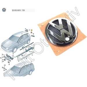 Pelit Otomotiv Golf 4 (1998-2005) Arka Bagaj Kapak Arması 1J5853601C