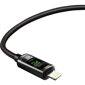 Ultimate UPD4160L 20W LCD Ekranlı Hasır Örgü ve Güçlendirilmiş Metal Başlıklı Type-C To Lightning Hızlı Şarj ve Data Kablosu