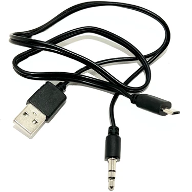 Aogo Micro USB 5 Pin + 3.5mm Aux Kablosu Mikro USB Aux ve Şarj 2 In 1 Kablo Bluetooth Hoparlör