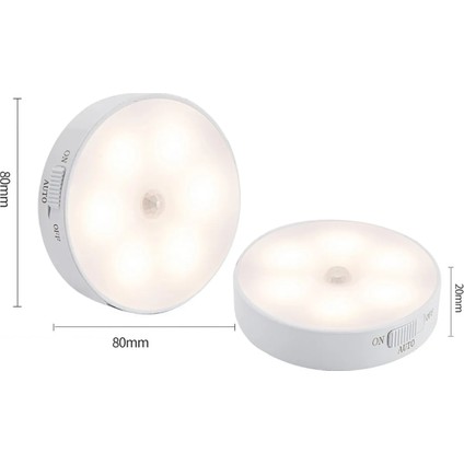 2 Adet Pır Hareket Sensörlü USB Şarj Edilebilir LED Işık Lamba Dolap Içi Ev Lamba 2ADET-BEYAZRENKSENSÖRLÜ fırsatları