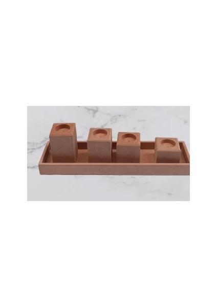 Hobi Dekoratif Model Dörtlü Mumluk Set Ahşap Ham Mdf El Yapımı fırsatları