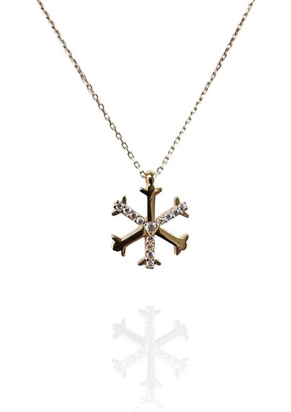 14 Ayar Altın Taşlı Kartanesi Model Kolye