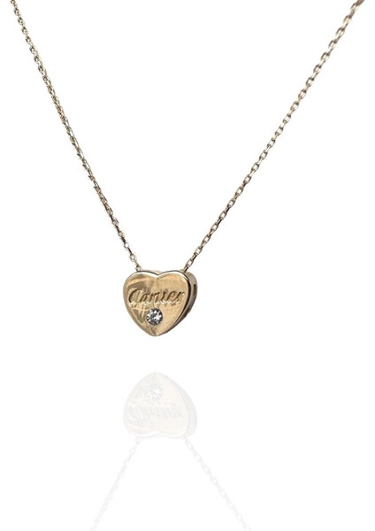 14 Ayar Altın Cartier Model Taşlı Kolye
