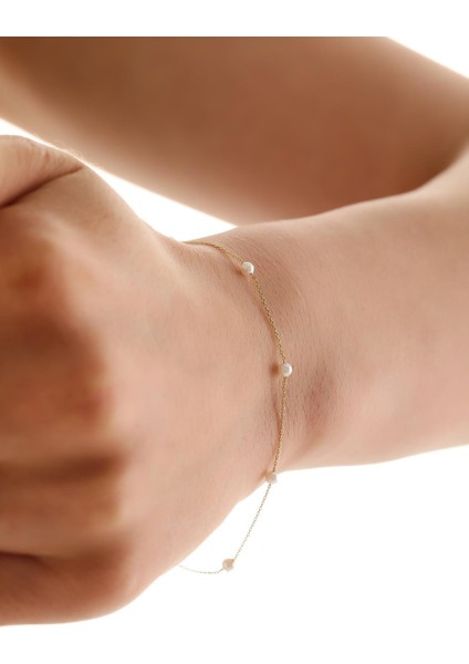 14 Ayar Altın İncili Bileklik fırsatları