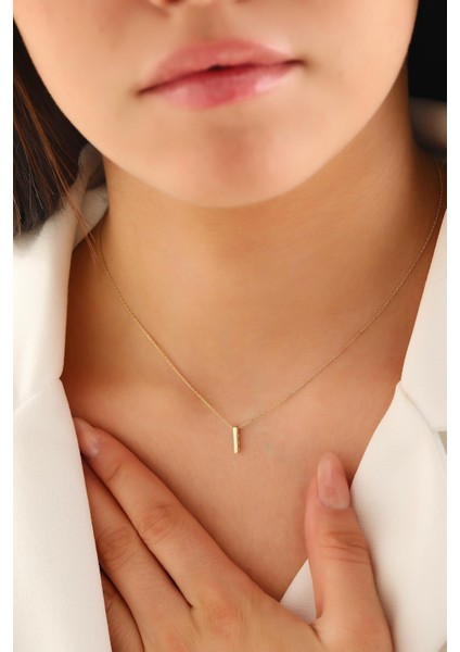 14 Ayar Altın Üç Boyutlu I Harfi Kolye fiyatları