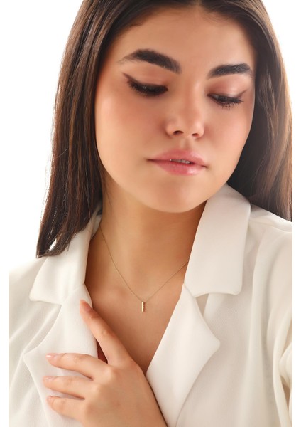 14 Ayar Altın Üç Boyutlu I Harfi Kolye modelleri