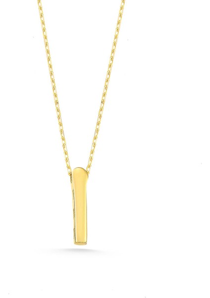 14 Ayar Altın Üç Boyutlu I Harfi Kolye fırsatları