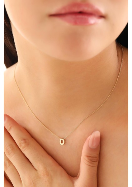 14 Ayar Altın Üç Boyutlu O Harf Kolye fiyatları