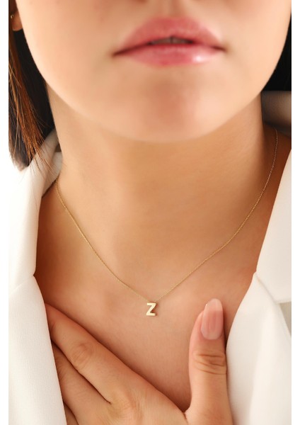 14 Ayar Altın Üç Boyutlu Z Harf Kolye fiyatları