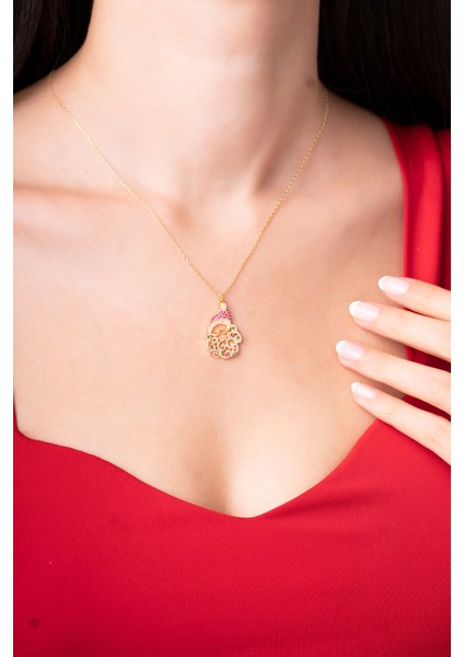 925 Ayar Gümüş Zincirli Noel Baba Kadın Kolye fiyatları