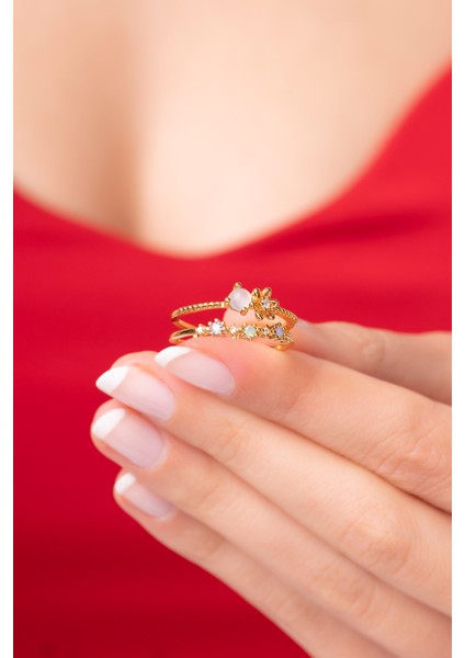 925 Ayar Ayarlanabilir Prenses Model Çiçekli Yüzük modelleri