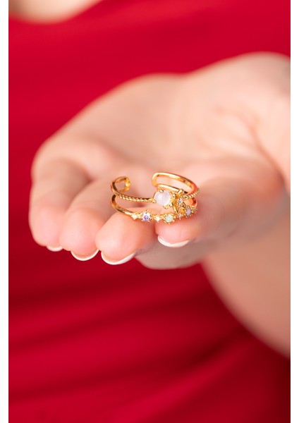 925 Ayar Ayarlanabilir Prenses Model Çiçekli Yüzük fırsatları