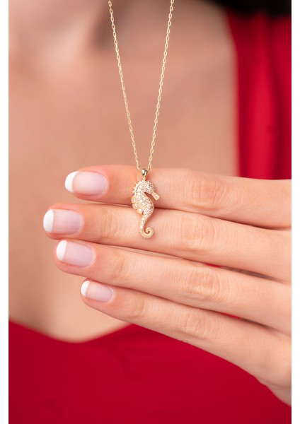 925 Ayar Deniz Atı Gold Kadın Kolye fiyatları